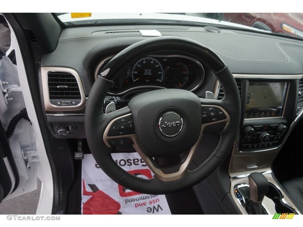 2017 Jeep Grand Cherokee Overland Black Steering Wheel Photo #118520542