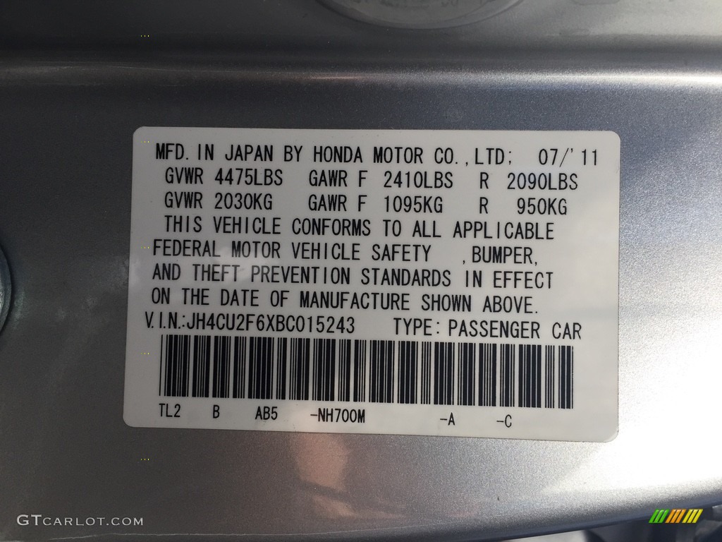 2011 TSX Sedan - Silver Moon / Ebony photo #32
