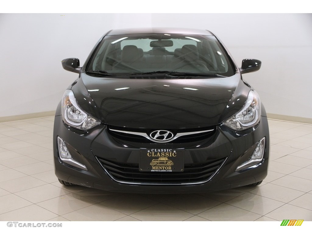 2015 Elantra Limited Sedan - Black Diamond / Gray photo #2