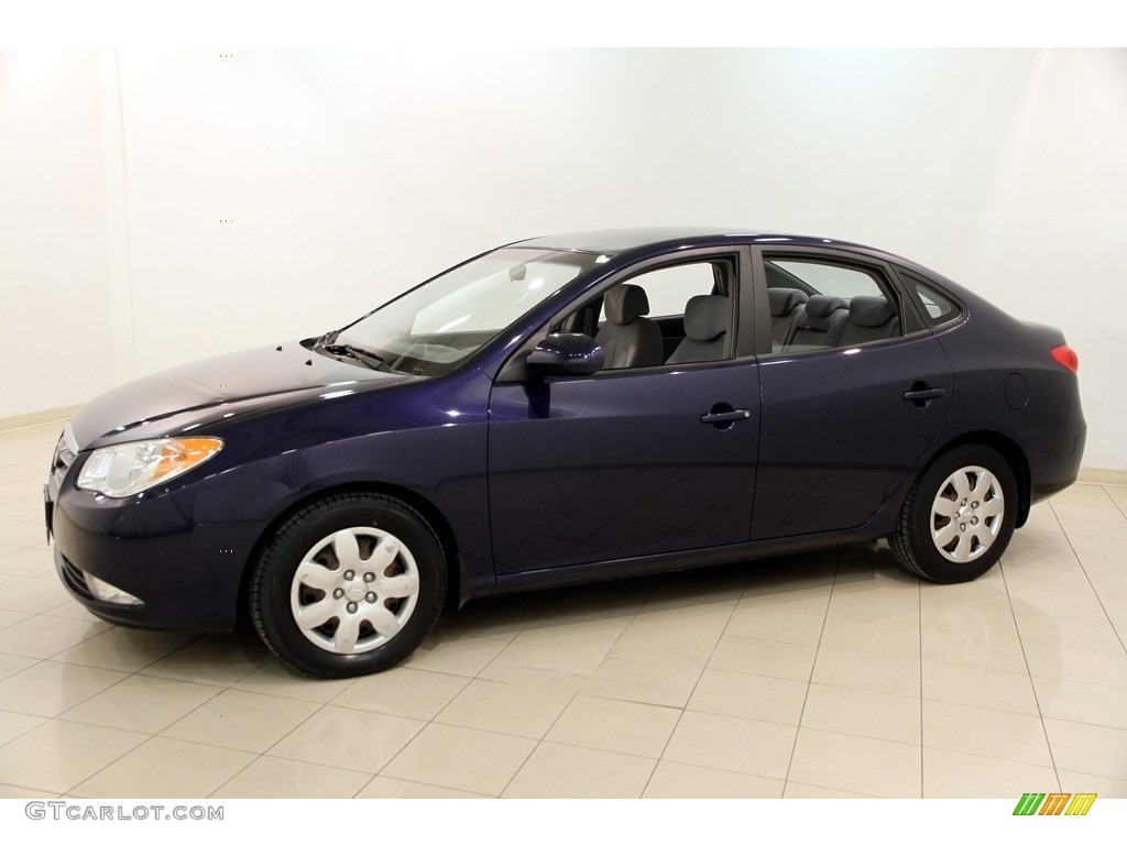 2007 Elantra GLS Sedan - Regatta Blue / Gray photo #3