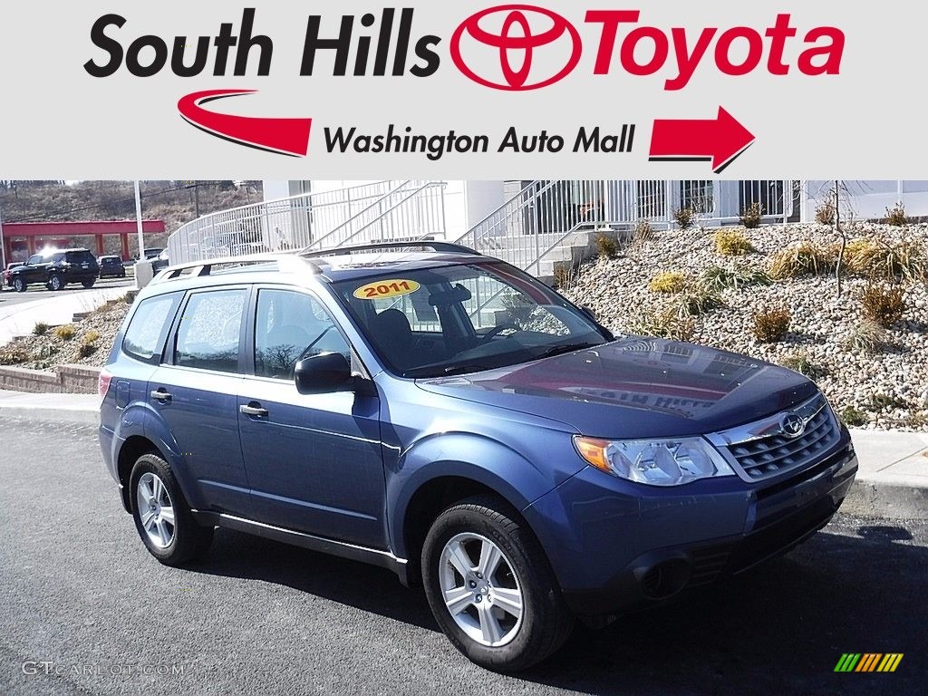 2011 Forester 2.5 X - Marine Blue Metallic / Black photo #1