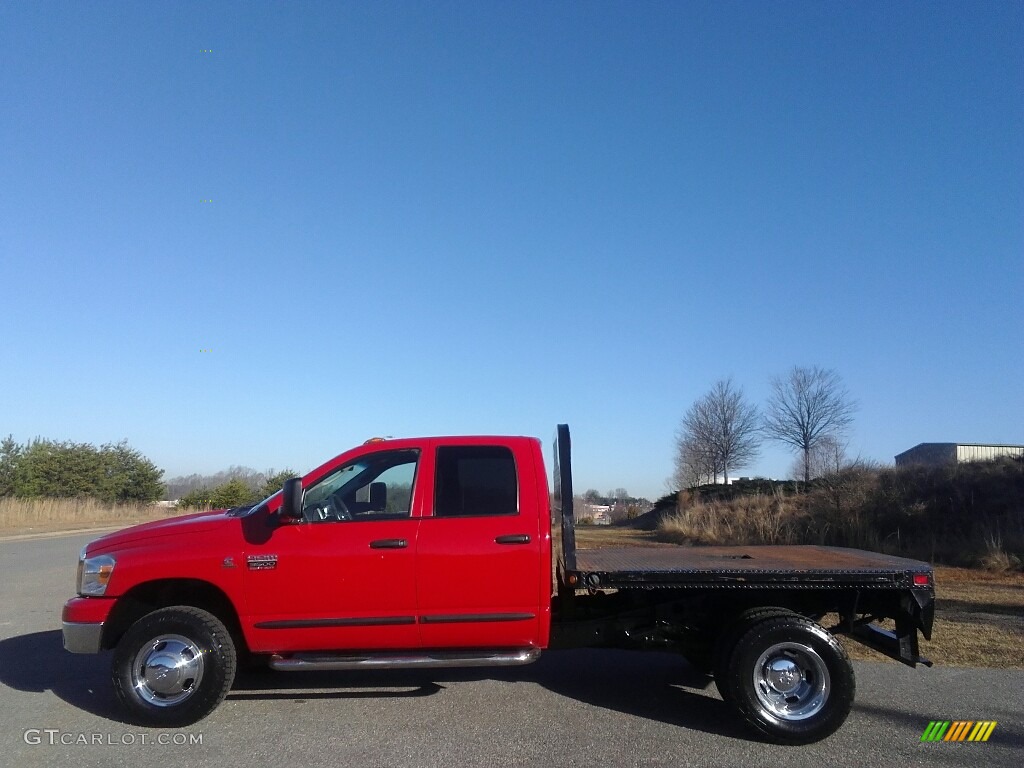 2007 Ram 3500 Big Horn Quad Cab 4x4 Dually - Flame Red / Medium Slate Gray photo #1