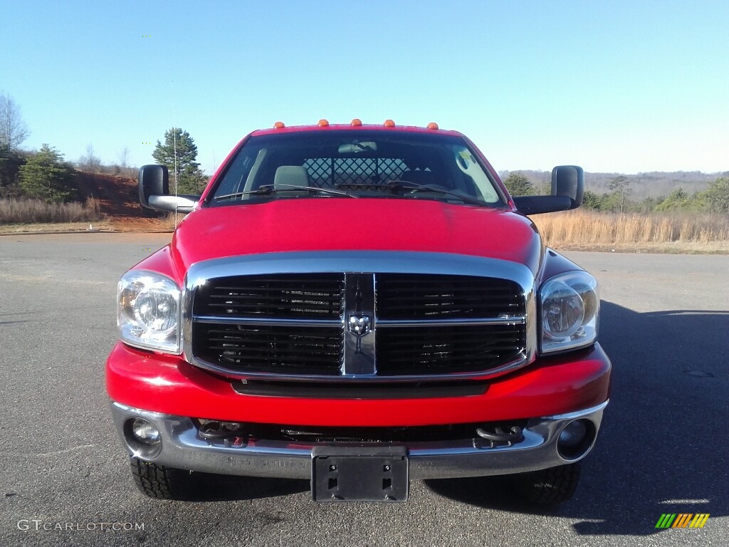 2007 Ram 3500 Big Horn Quad Cab 4x4 Dually - Flame Red / Medium Slate Gray photo #3