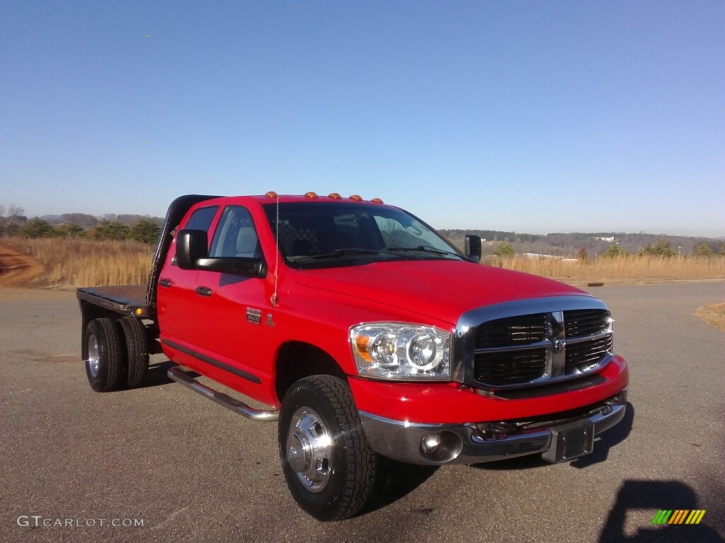 2007 Ram 3500 Big Horn Quad Cab 4x4 Dually - Flame Red / Medium Slate Gray photo #4