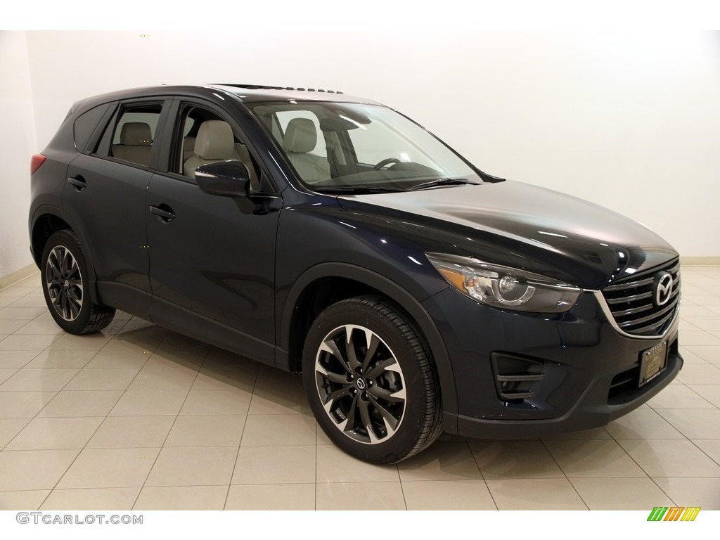 2016 CX-5 Grand Touring - Deep Crystal Blue Mica / Parchment photo #1