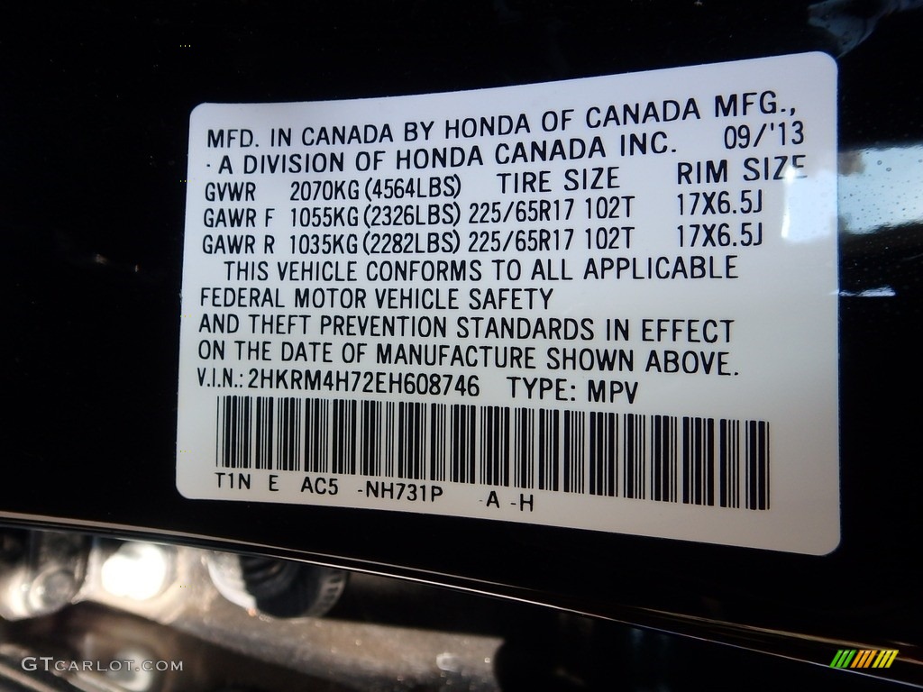 2014 CR-V EX-L AWD - Crystal Black Pearl / Black photo #24