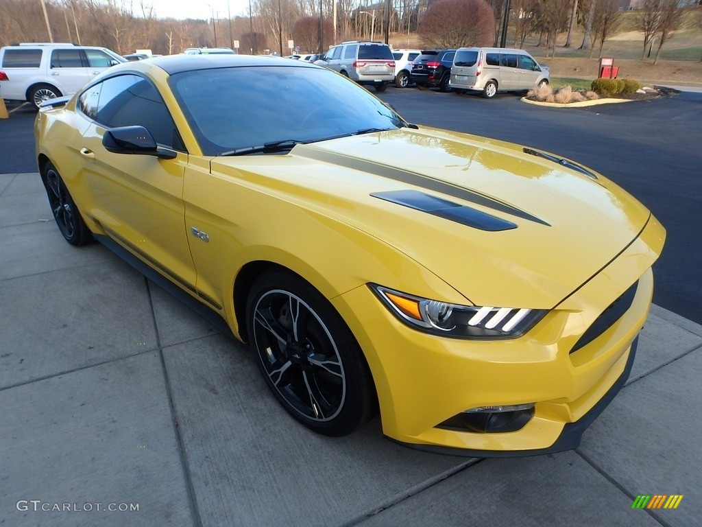 2016 Mustang GT/CS California Special Coupe - Triple Yellow Tricoat / California Special Ebony Black/Miko Suede photo #7