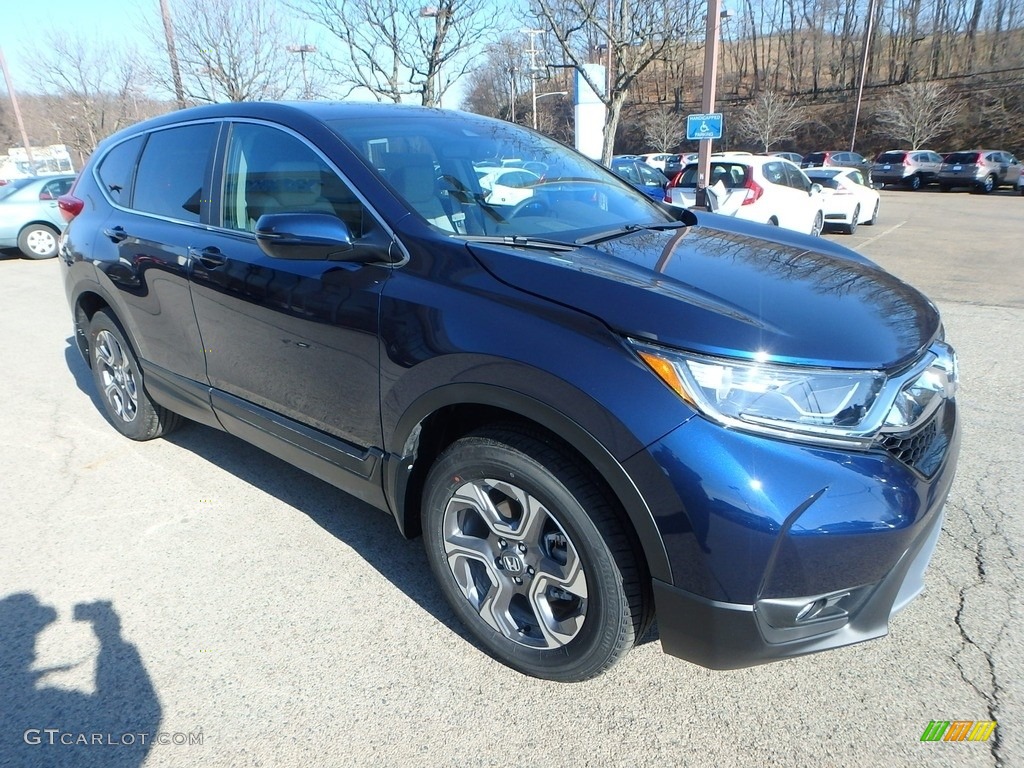 2017 CR-V EX-L AWD - Obsidian Blue Pearl / Gray photo #5