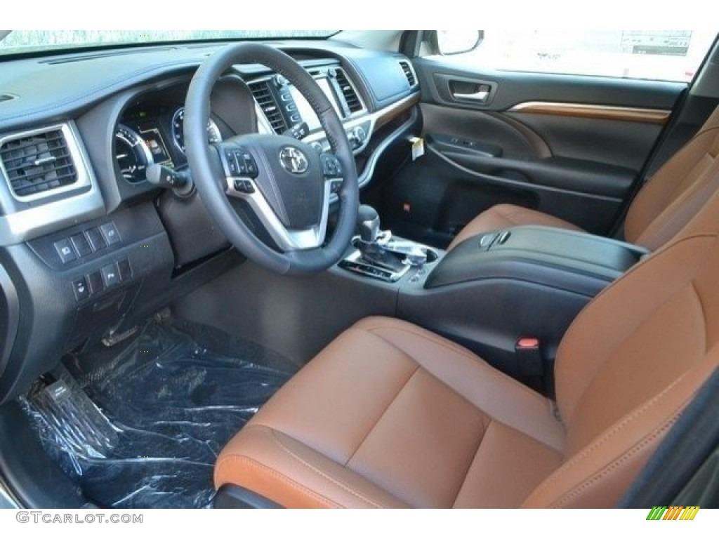 Saddle Tan Interior 2017 Toyota Highlander Hybrid Limited AWD Photo #118540323