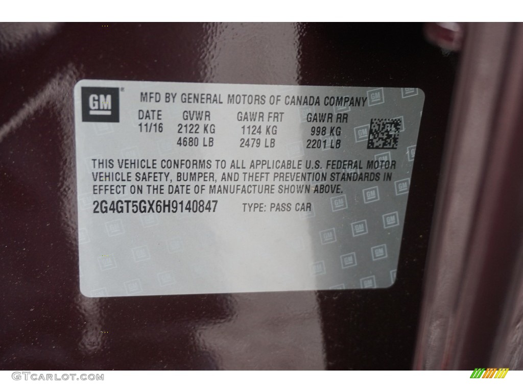 2017 Regal GS - Black Cherry Metallic / Ebony photo #16