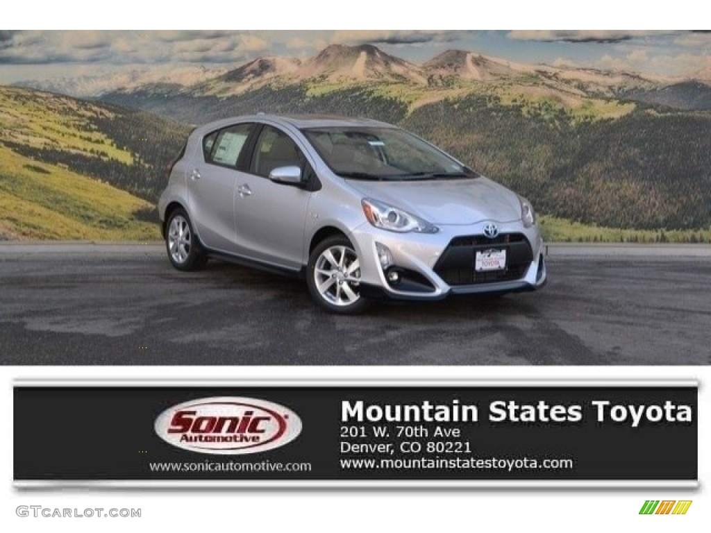 2017 Prius c Four - Classic Silver Metallic / Blue/Black photo #1