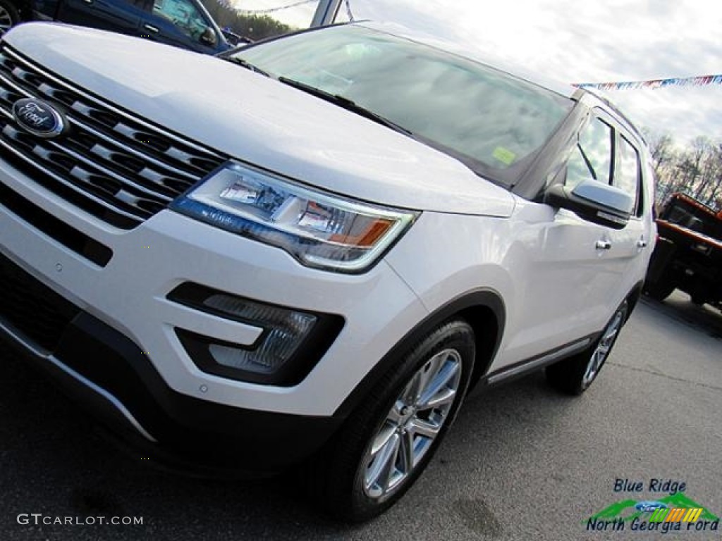 2017 Explorer Limited - White Platinum / Ebony Black photo #36