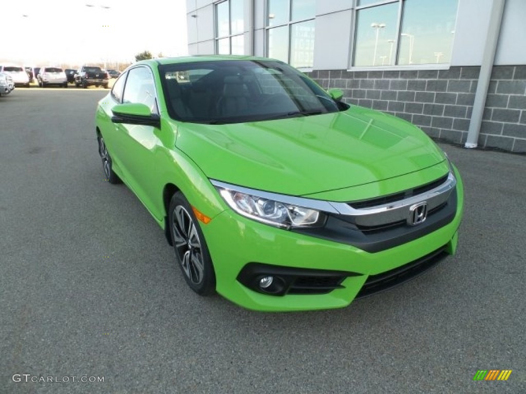 2017 Civic EX-L Coupe - Energy Green Pearl / Black/Gray photo #1