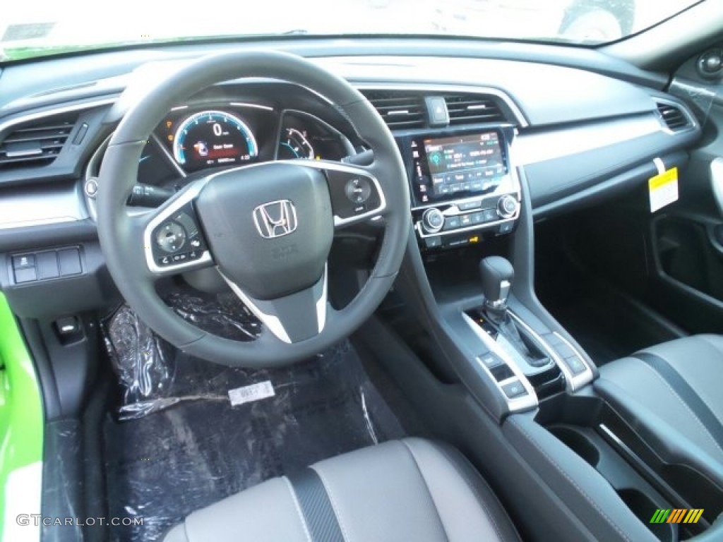 Black/Gray Interior 2017 Honda Civic EX-L Coupe Photo #118558830