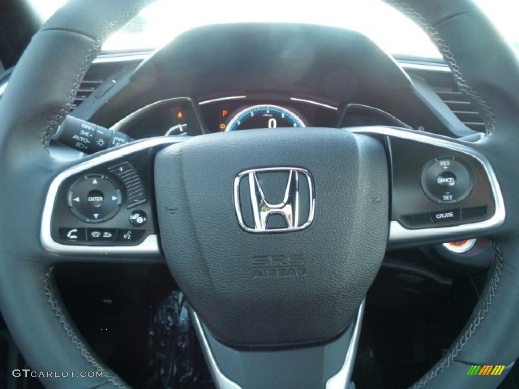 2017 Honda Civic EX-L Coupe Black/Gray Steering Wheel Photo #118558845