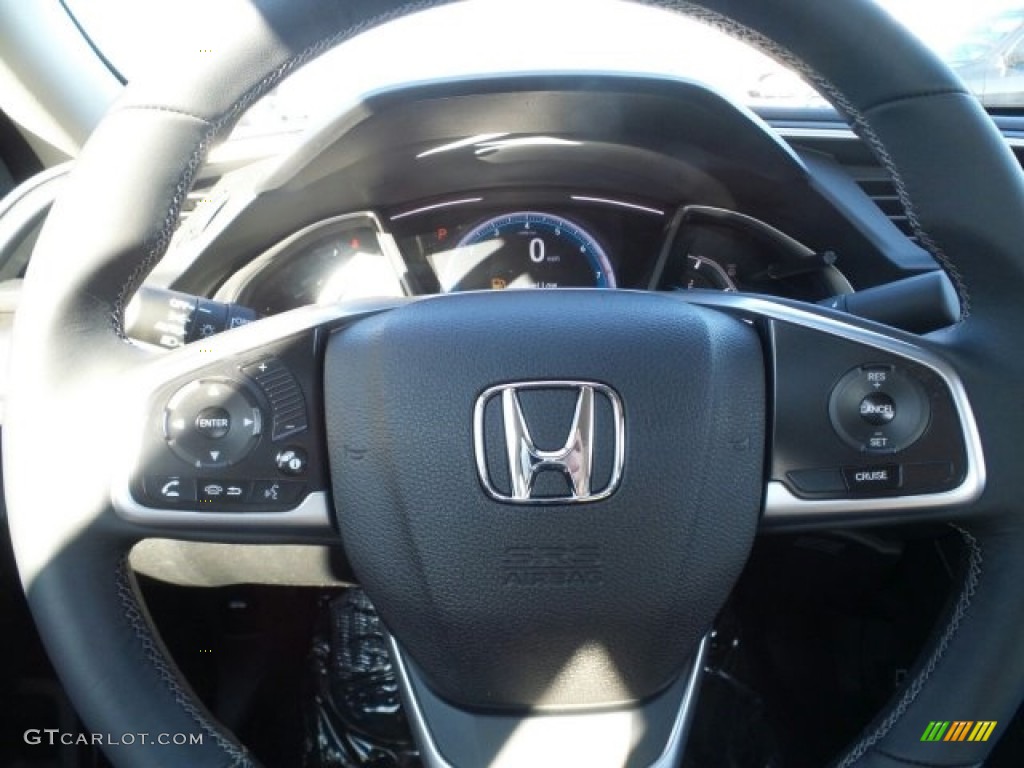 2017 Civic EX-L Sedan - Lunar Silver Metallic / Black photo #12