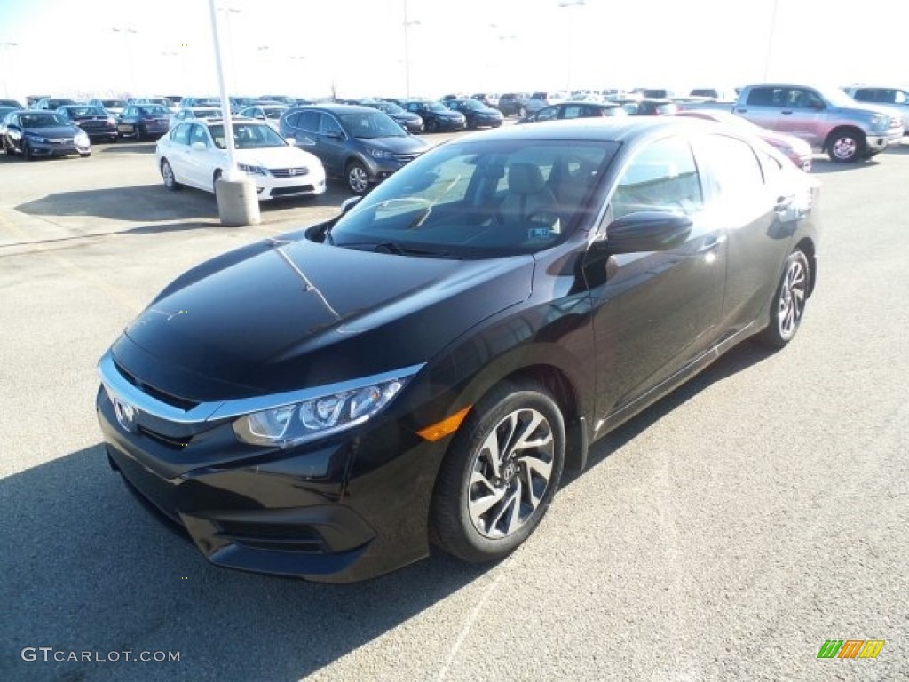 Burgundy Night Pearl 2017 Honda Civic EX Sedan Exterior Photo #118561056
