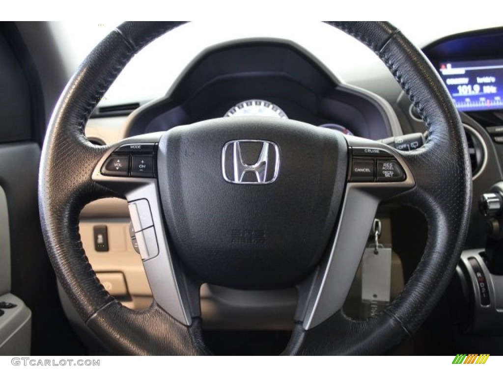 2014 Pilot EX-L - Alabaster Silver Metallic / Gray photo #12