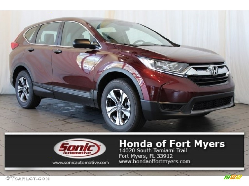 2017 CR-V LX AWD - Basque Red Pearl II / Gray photo #1