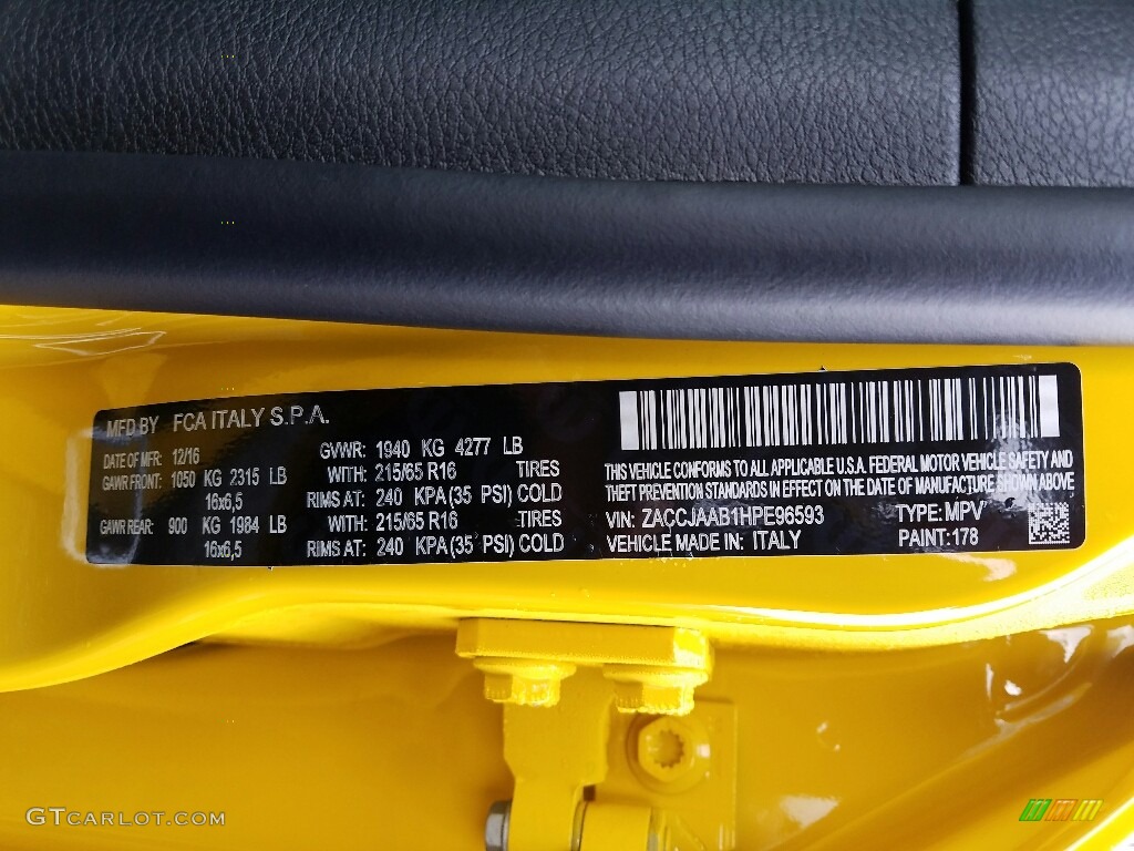 2017 Renegade Sport - Solar Yellow / Black photo #7