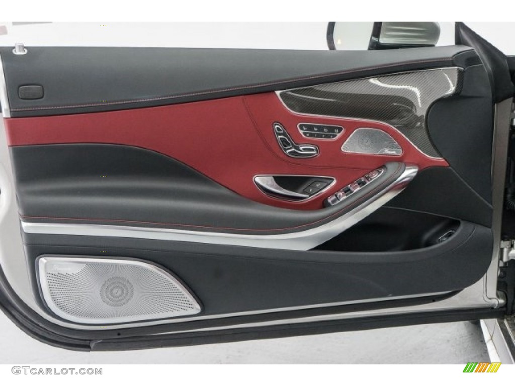 2017 Mercedes-Benz S 63 AMG 4Matic Cabriolet designo Bengal Red/Black Door Panel Photo #118570434