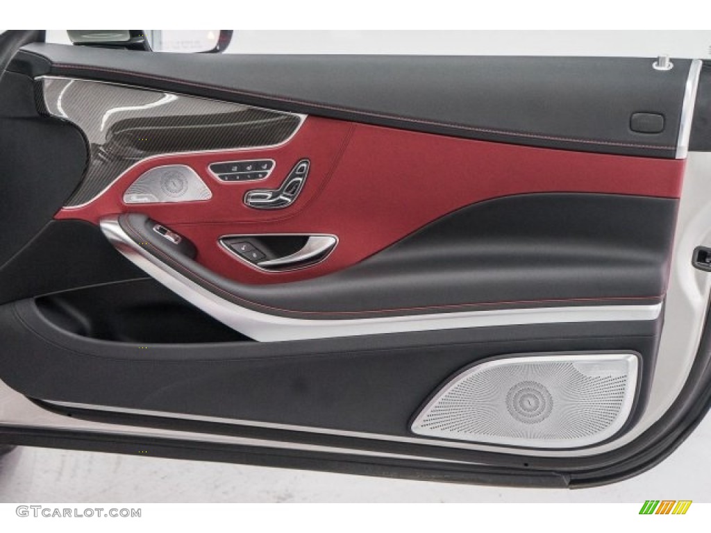 2017 Mercedes-Benz S 63 AMG 4Matic Cabriolet designo Bengal Red/Black Door Panel Photo #118570485
