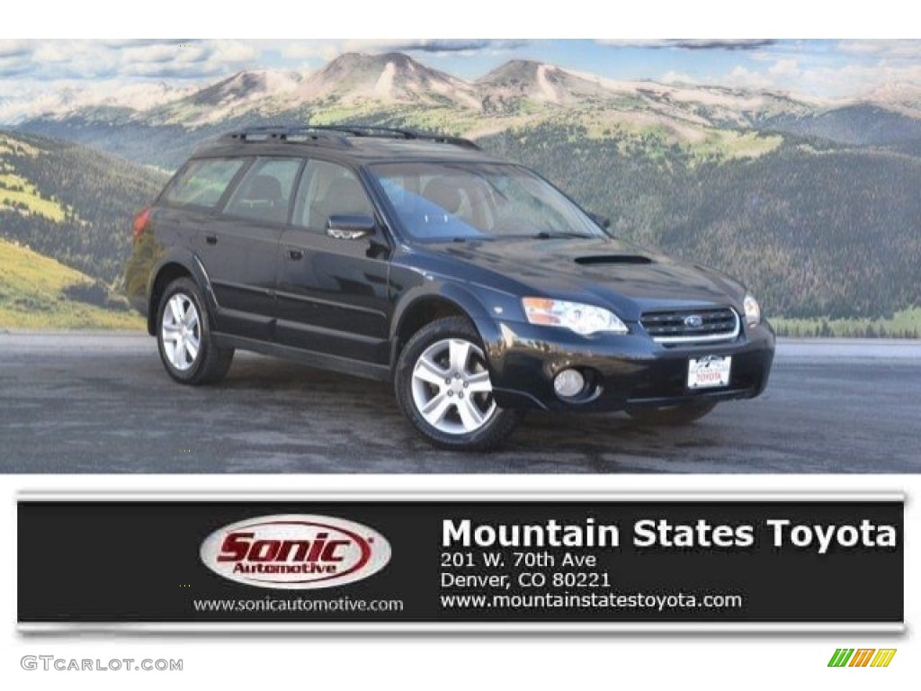 2005 Outback 2.5XT Limited Wagon - Obsidian Black Pearl / Off Black photo #1