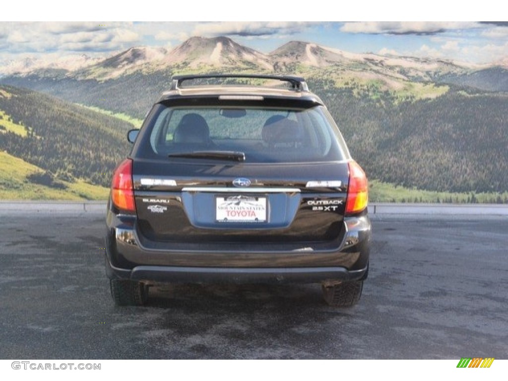 2005 Outback 2.5XT Limited Wagon - Obsidian Black Pearl / Off Black photo #8