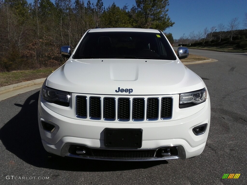 2014 Grand Cherokee Overland 4x4 - Bright White / Overland Vesuvio Indigo Blue/Jeep Brown photo #3