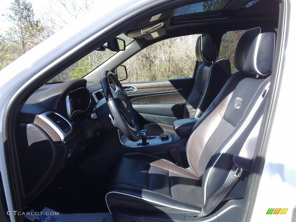 2014 Grand Cherokee Overland 4x4 - Bright White / Overland Vesuvio Indigo Blue/Jeep Brown photo #10