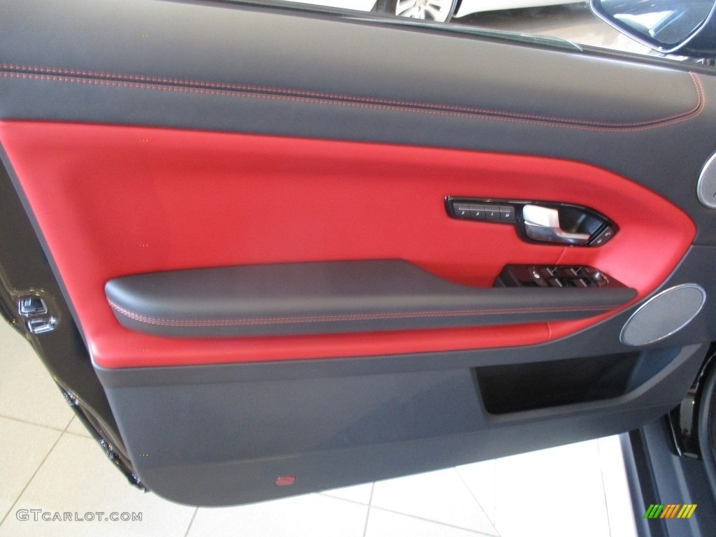 2017 Land Rover Range Rover Evoque Convertible HSE Dynamic Ebony/Pimento Door Panel Photo #118584373