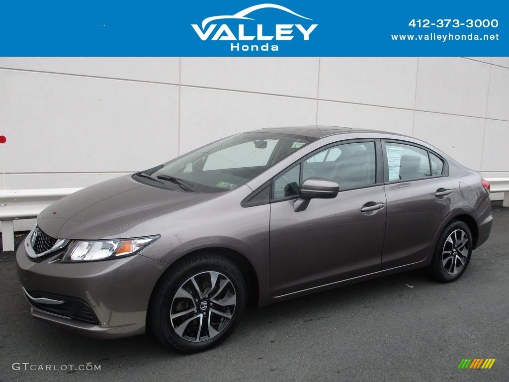 2014 Civic EX Sedan - Urban Titanium Metallic / Beige photo #1