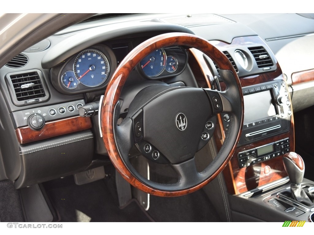 2009 Maserati Quattroporte Standard Quattroporte Model Nero Steering Wheel Photo #118586284