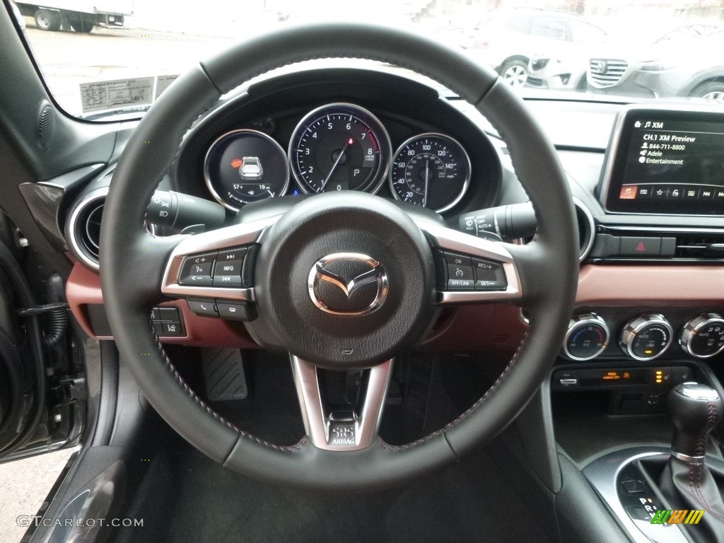 2017 Mazda MX-5 Miata RF Grand Touring Tan Steering Wheel Photo #118589758
