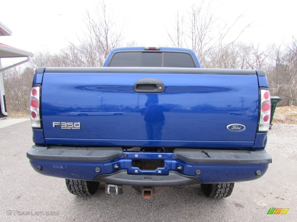 2003 F350 Super Duty XLT Crew Cab 4x4 - Sonic Blue Metallic / Black photo #5