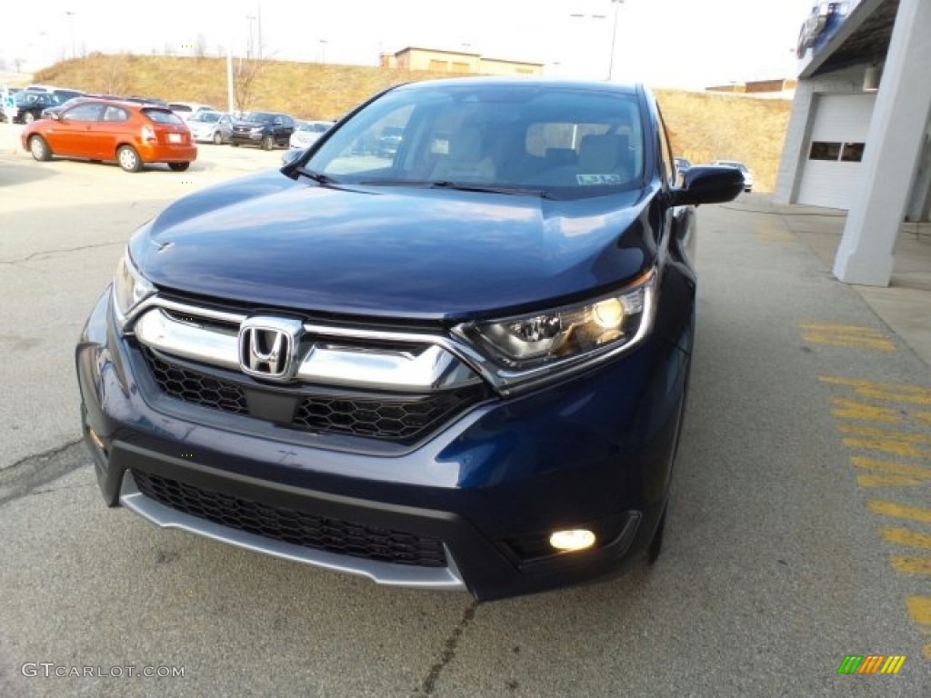 2017 CR-V EX AWD - Obsidian Blue Pearl / Gray photo #4