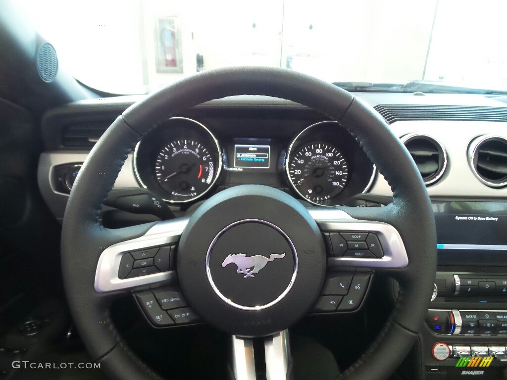 2017 Ford Mustang GT Premium Convertible Ebony Steering Wheel Photo #118606169