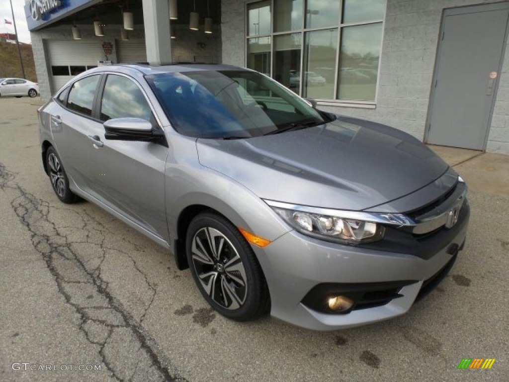 2017 Civic EX-T Sedan - Lunar Silver Metallic / Black photo #1