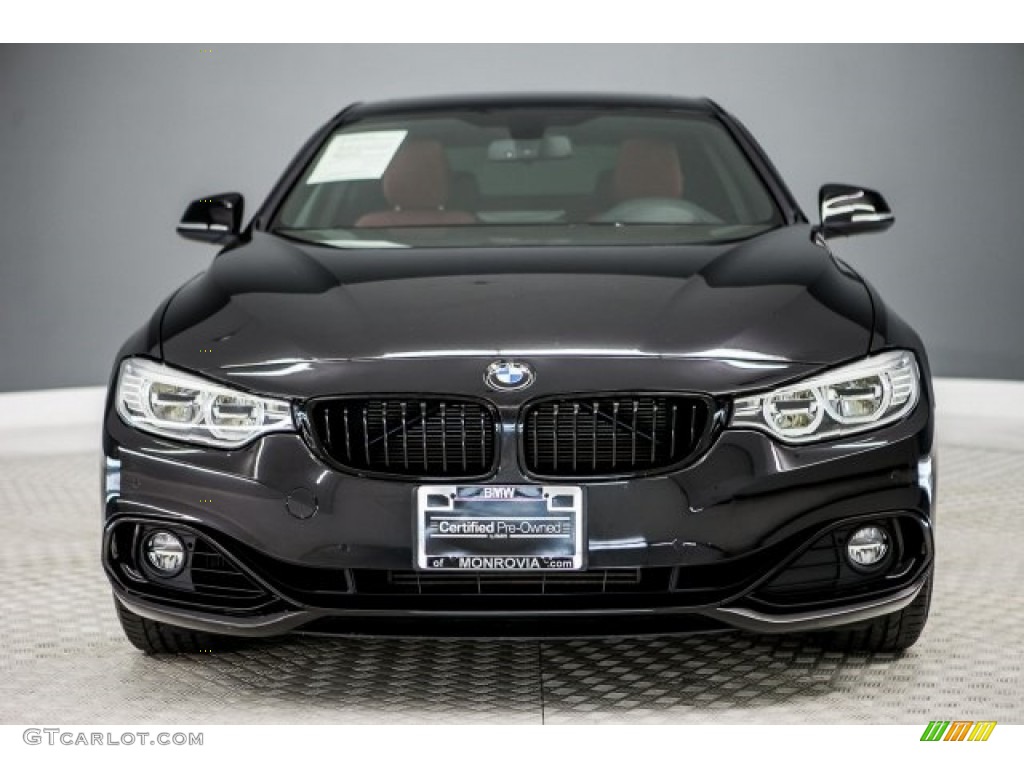 2014 4 Series 435i Coupe - Black Sapphire Metallic / Coral Red photo #2