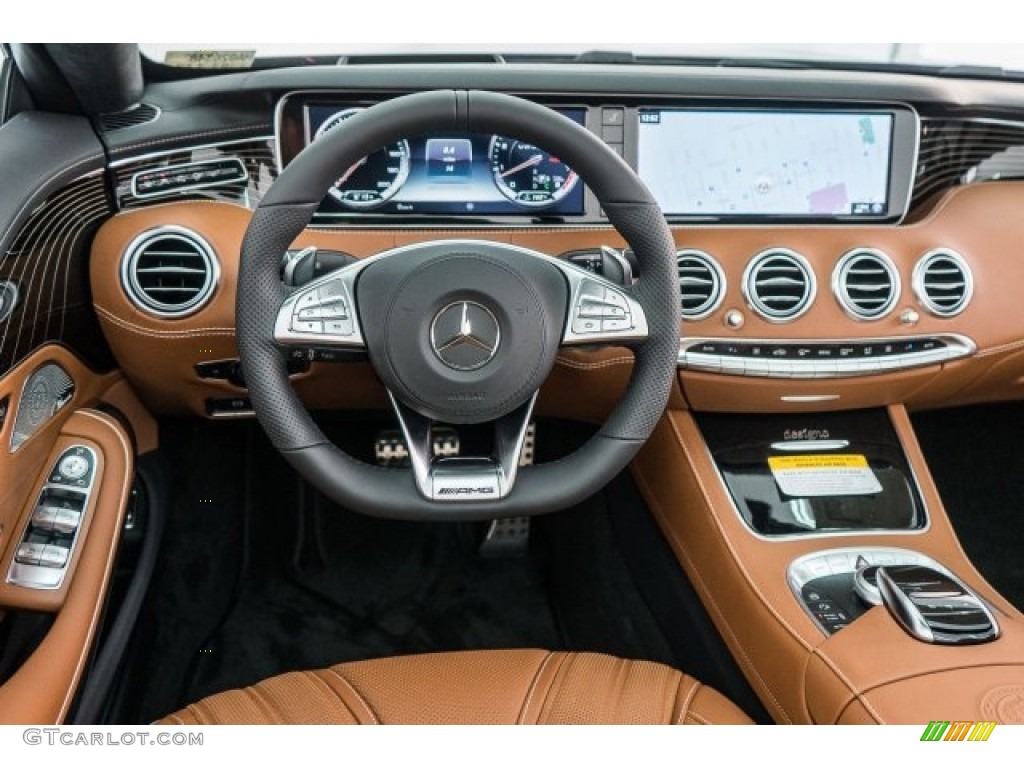 2017 Mercedes-Benz S 63 AMG 4Matic Cabriolet designo Saddle Brown/Black Dashboard Photo #118609361