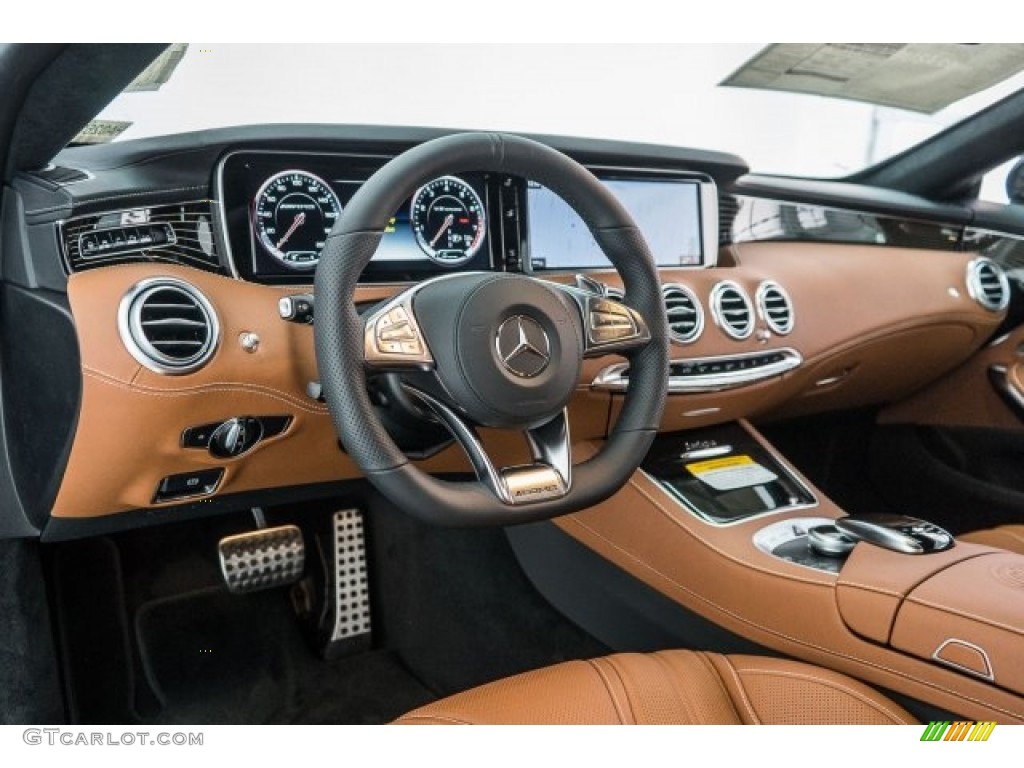 2017 Mercedes-Benz S 63 AMG 4Matic Cabriolet designo Saddle Brown/Black Dashboard Photo #118609655