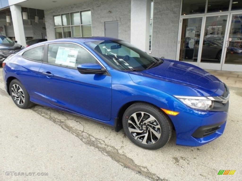 2017 Civic LX-P Coupe - Aegean Blue Metallic / Black/Gray photo #1