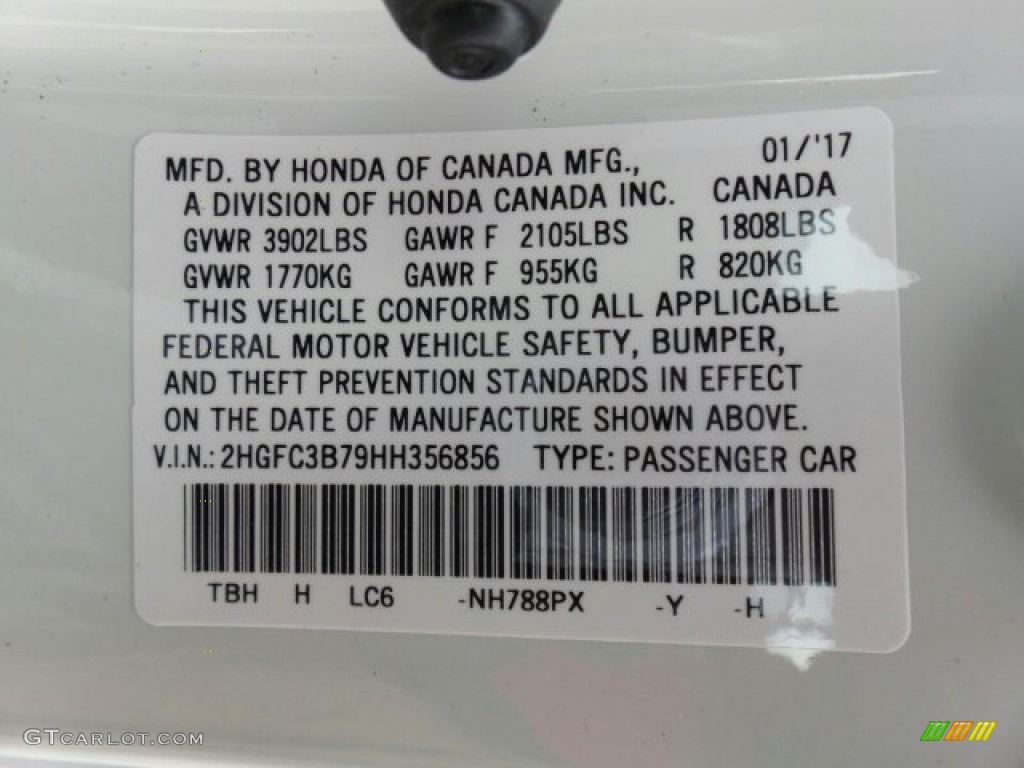 2017 Civic EX-L Coupe - Taffeta White / Black photo #8