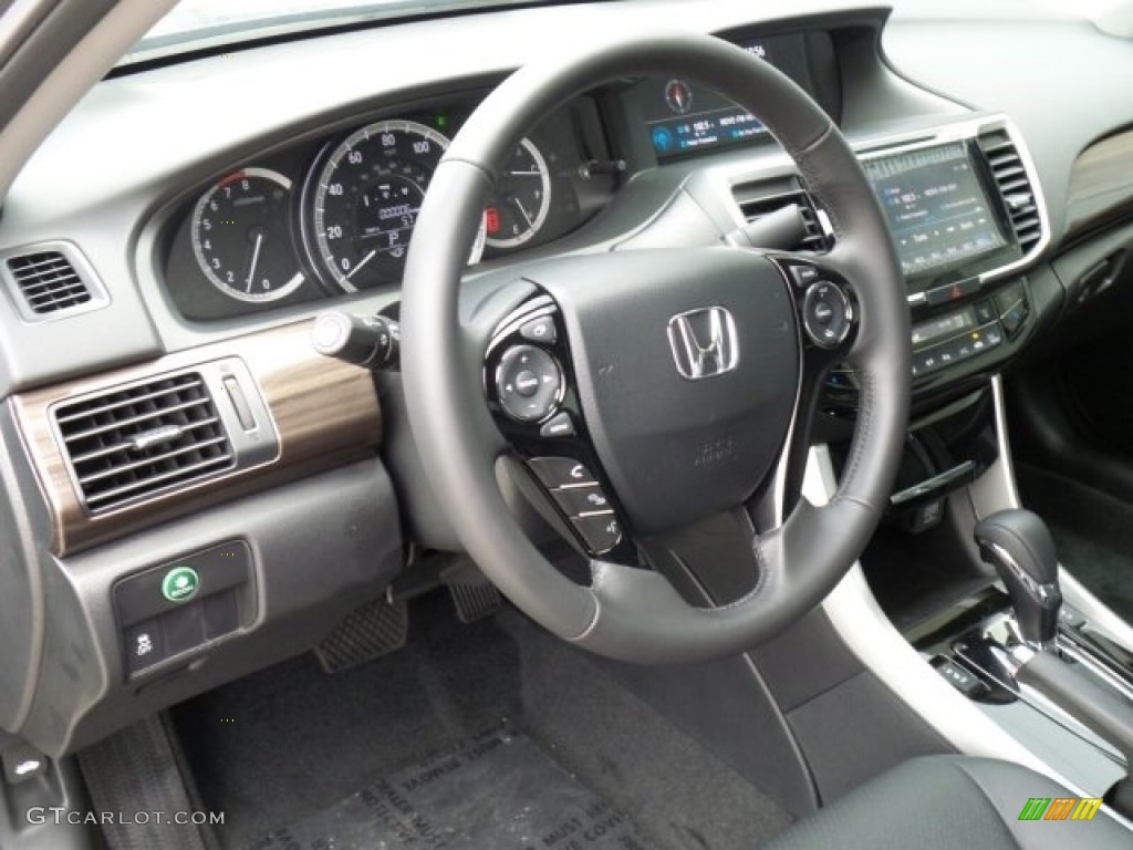 2017 Accord EX-L Sedan - Modern Steel Metallic / Black photo #9