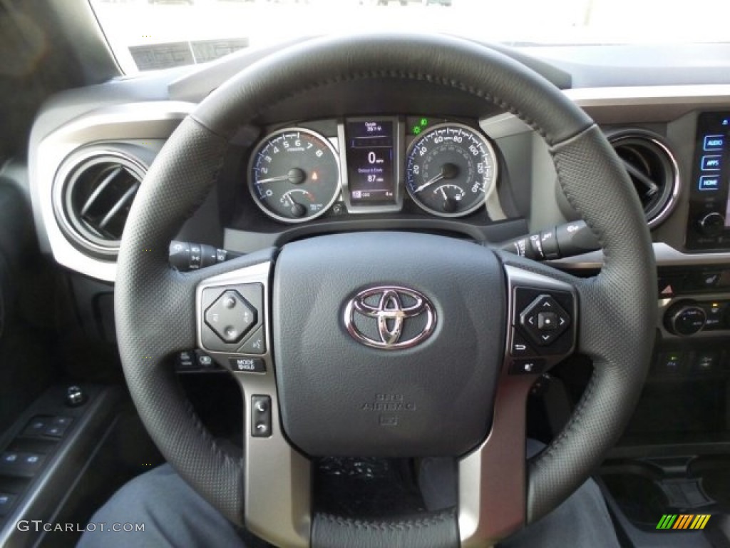 2017 Toyota Tacoma Limited Double Cab 4x4 Limited Hickory Steering Wheel Photo #118614197