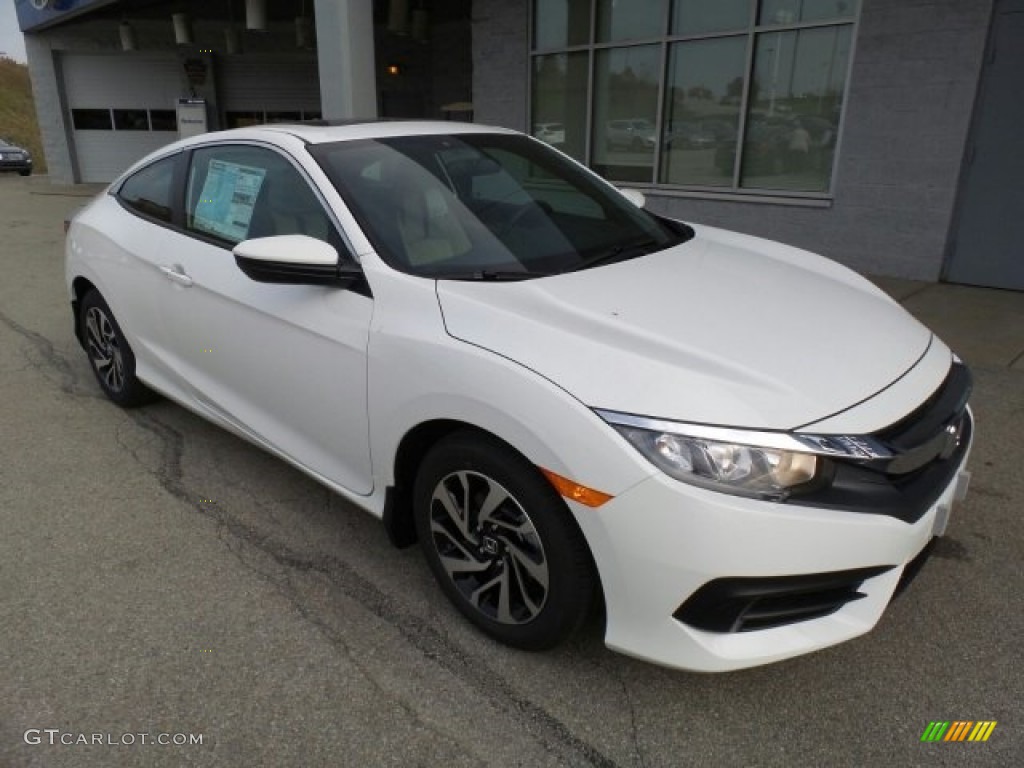 2017 Civic LX-P Coupe - Taffeta White / Black/Gray photo #1