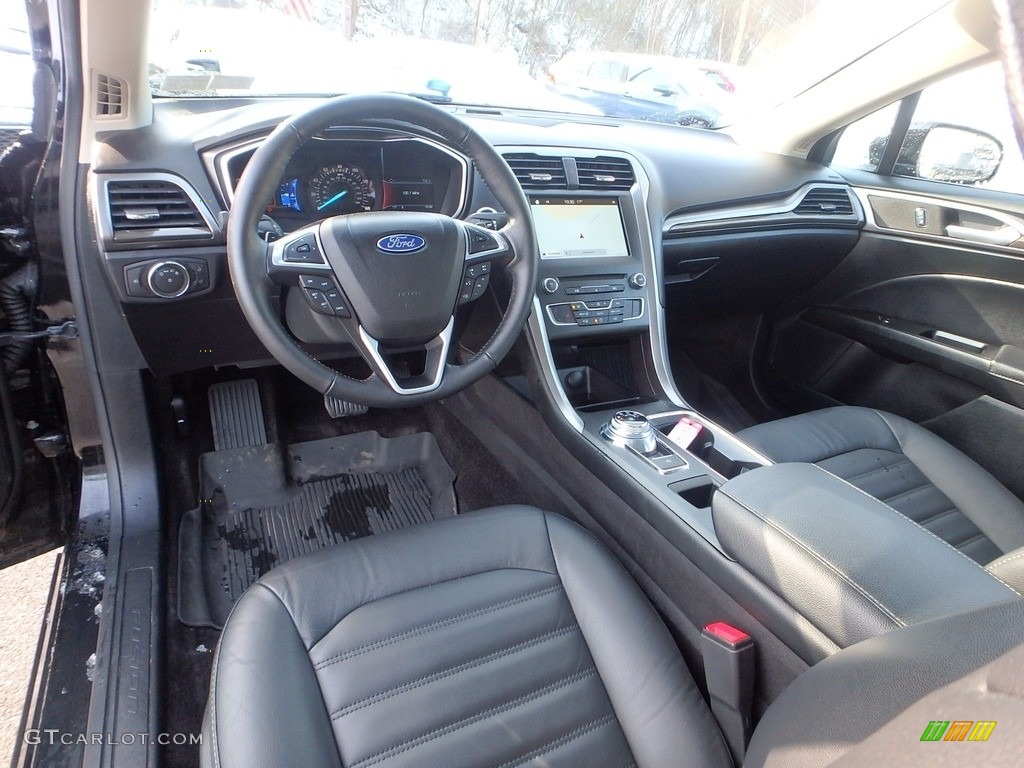 Ebony Interior 2017 Ford Fusion SE AWD Photo #118622288