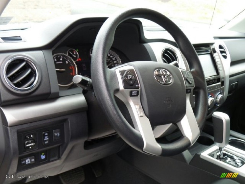 2017 Toyota Tundra SR5 Double Cab 4x4 Graphite Steering Wheel Photo #118627067