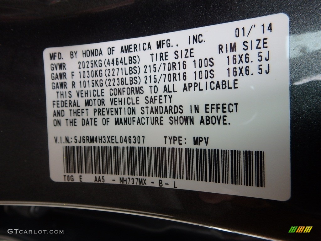 2014 CR-V LX AWD - Polished Metal Metallic / Gray photo #23
