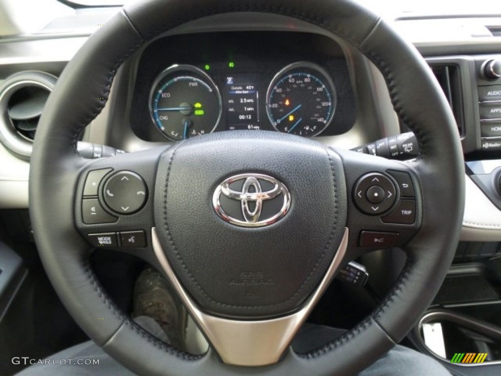 2017 Toyota RAV4 XLE AWD Hybrid Ash Steering Wheel Photo #118630349